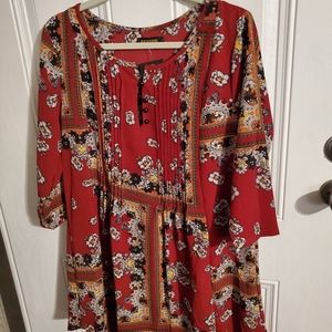 (NWT) Women's Chiffon Pin-Tuck Tunic